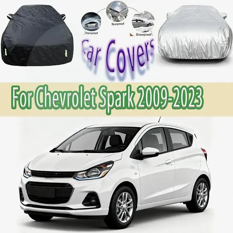 

Для улицы полный для Chevrolet Spark 2009 2021 2022 2023, водонепроницаемые пылезащитные солнцезащитные чехлы для автомобиля