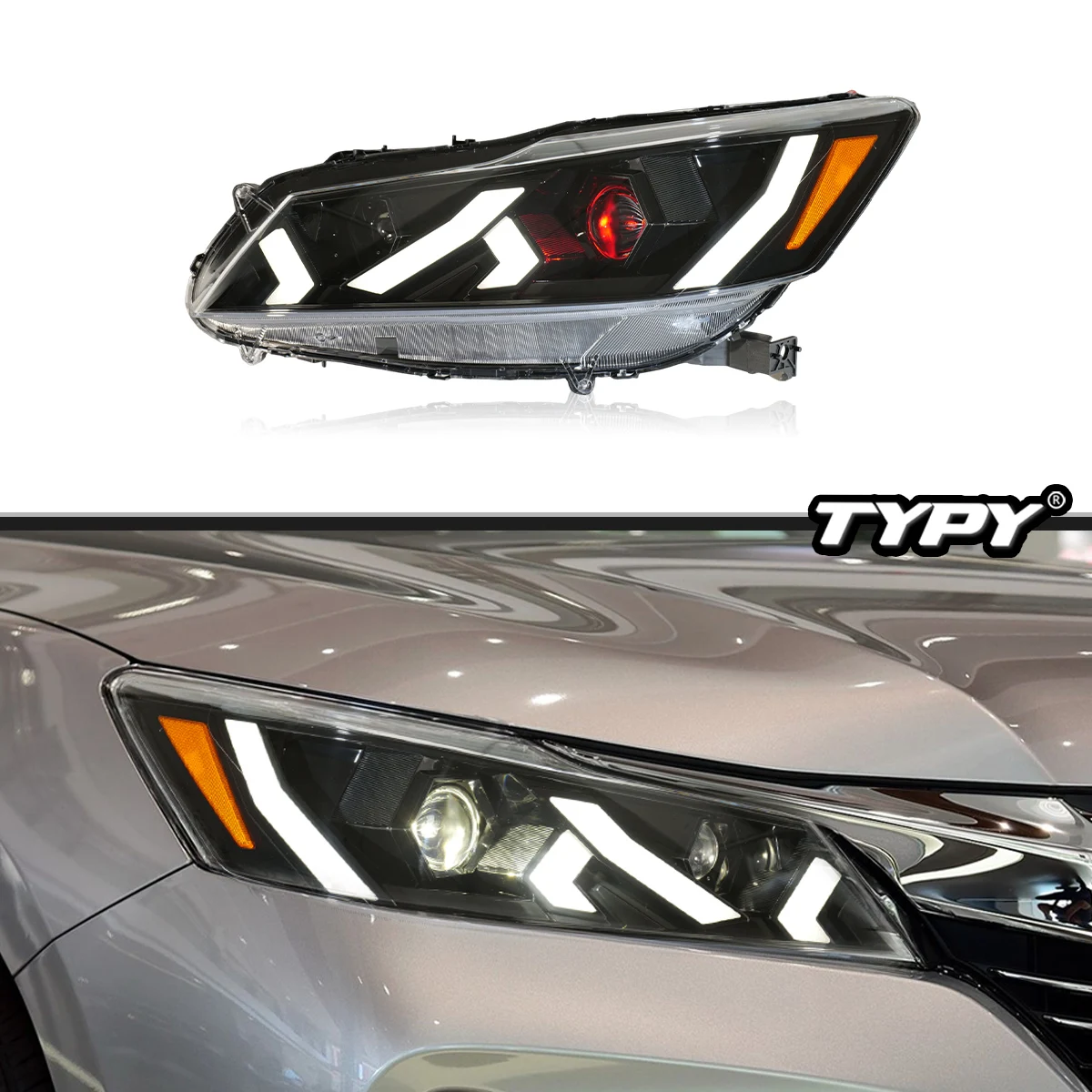 

TYPY New LED Head Lamp Upgrade Modified For Honda Accord 9.5th Headlight 2016-2017 Dynamic Signal Head Lamp Auto Accessories