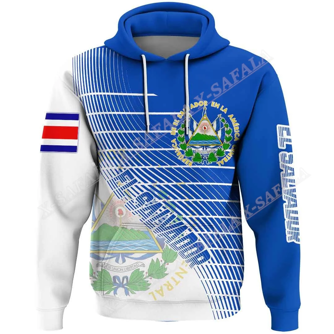 

CUSTOM El Salvado Coat Of Arms 3D Printed Zipper Hoodie Men Pullover Sweatshirt Hooded Jersey Tracksuit Outwear Coat Casual