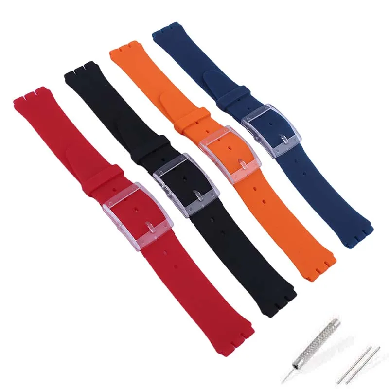 16 ミリメートルシリコン時計バンド互換性見本時計ストラップ SFK397 SFK360 SFK361 男性と女性のリストバンドブレスレットアクセサリー