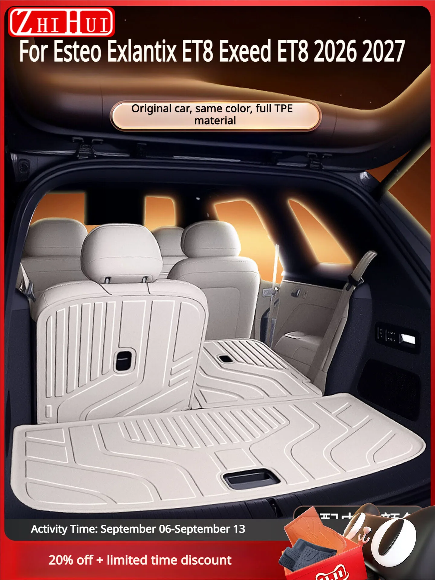 For Esteo Exlantix ET8 Exeed ET8 2026 2027 Car Styling Trunk Mat TPE Interior Modification Floors Mats Kits Auto Accessories