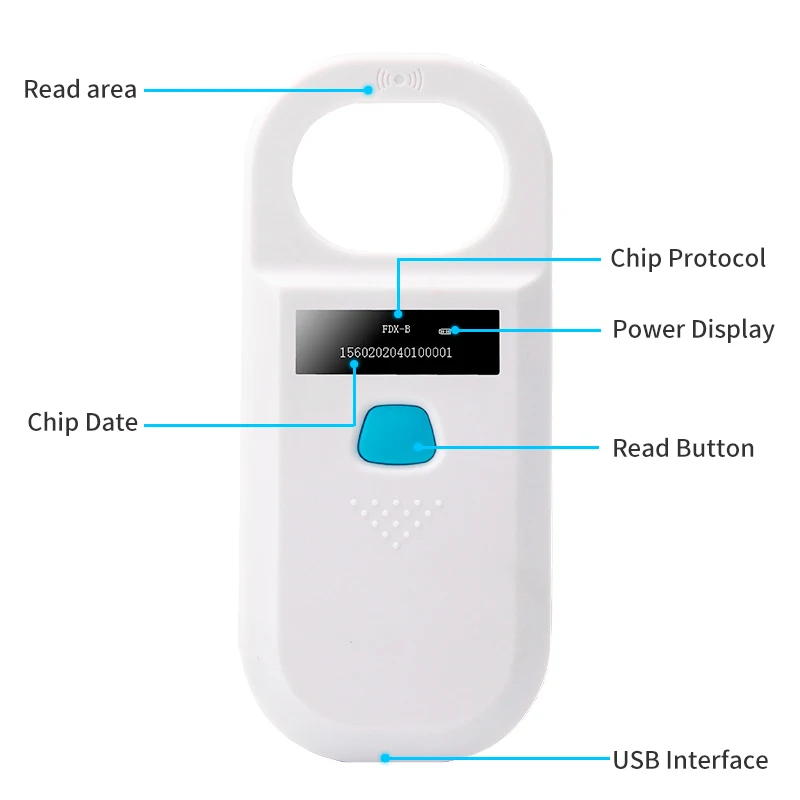 Imagem -04 - Microchip Scanner para Identificação Animal 134.2khz 125khz Pet Gato Peixe Cão Vaca Ovelha Emid Fdx-b