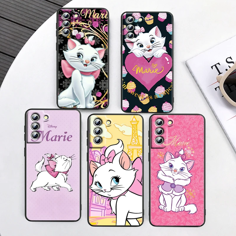 

Disney Marie Cartoon Cat For Samsung Galaxy S24 S23 S22 S21 S20 FE S10 S10E Plus Ultra Pro Lite 5G Black Funda Phone Case