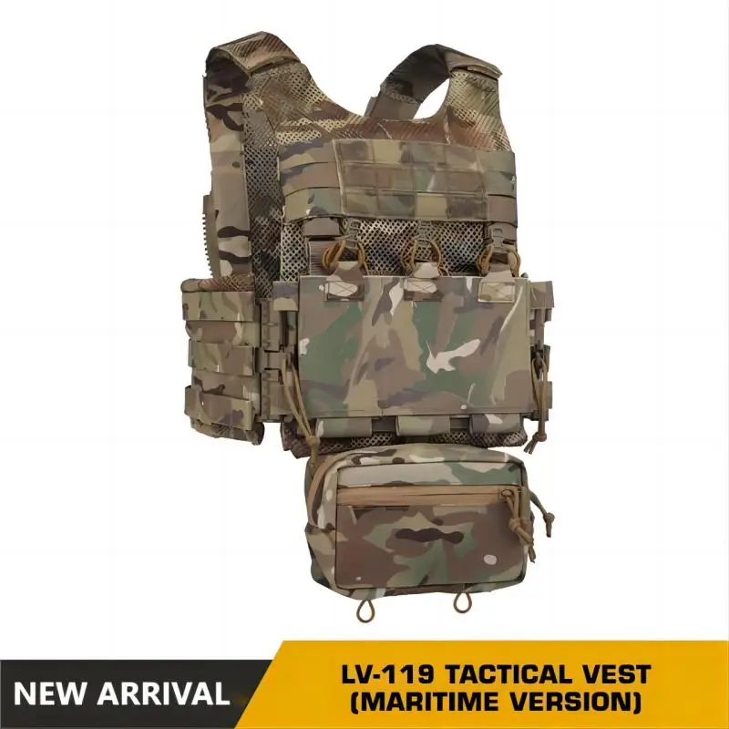 

LV-119 Tactical Vest Maritime Version External Expansion Buckle Back Zipper Quick Detachable Waistband Design Airsoft Protection