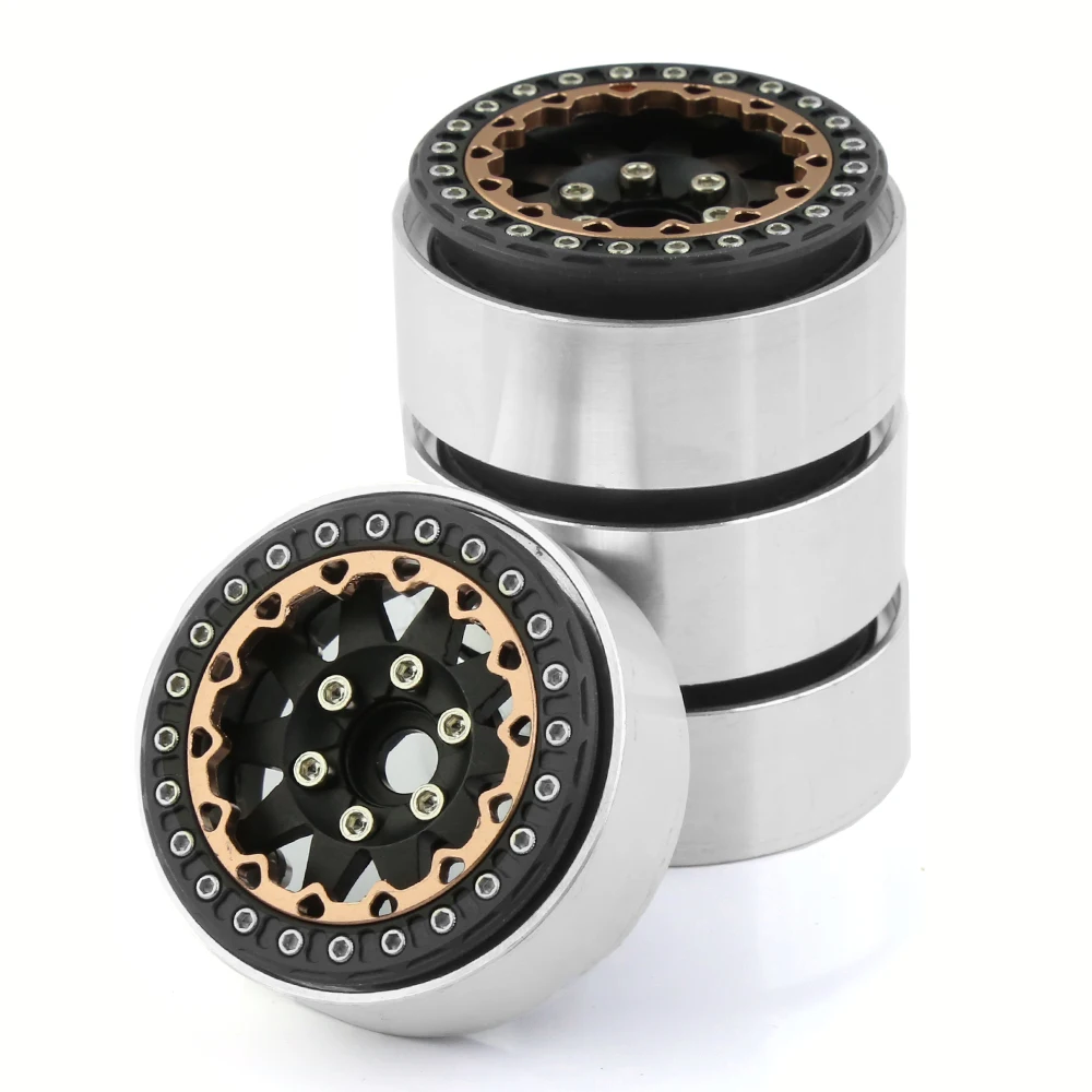 2Pcs Aluminum Alloy 1.9 Beadlock Wheel Rim for 1/10 RC Crawler Car Axial SCX10 90046 AXI03007 TRX4 VS4-10 Redcat Gen8