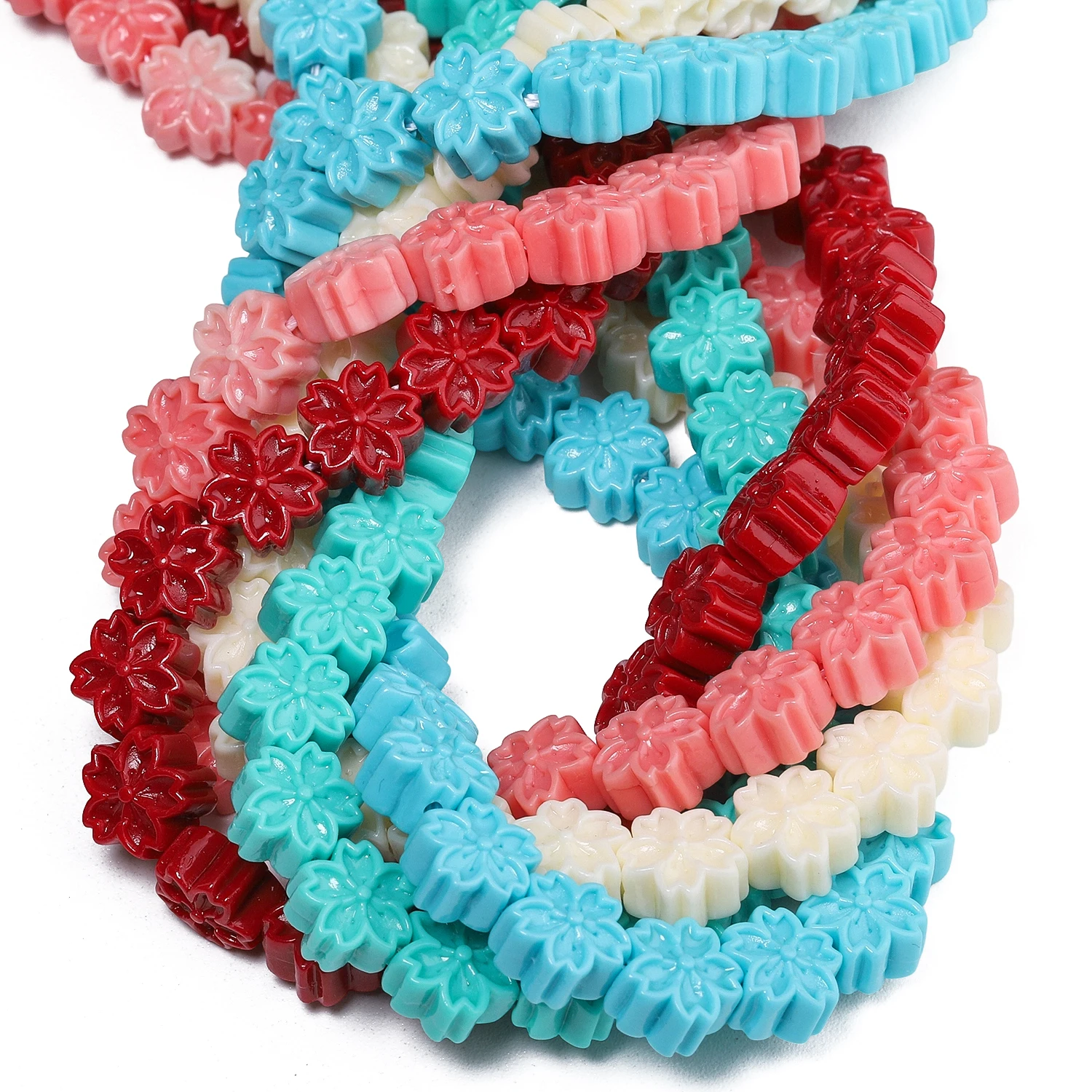 6x10mm Five Petal Flower Shape Shell Powder Beads Spacer Loose Beads for DIY Jewelry Necklace Bracelet Accessories