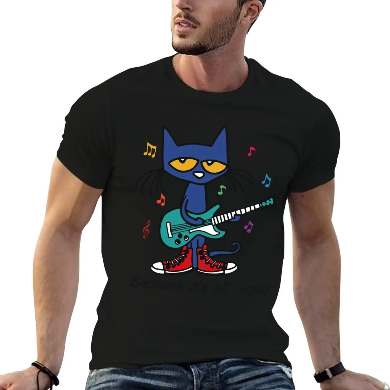 

Pete the cat singing T-Shirt t shirt man cotton anime t shirts oversize T-Shirt