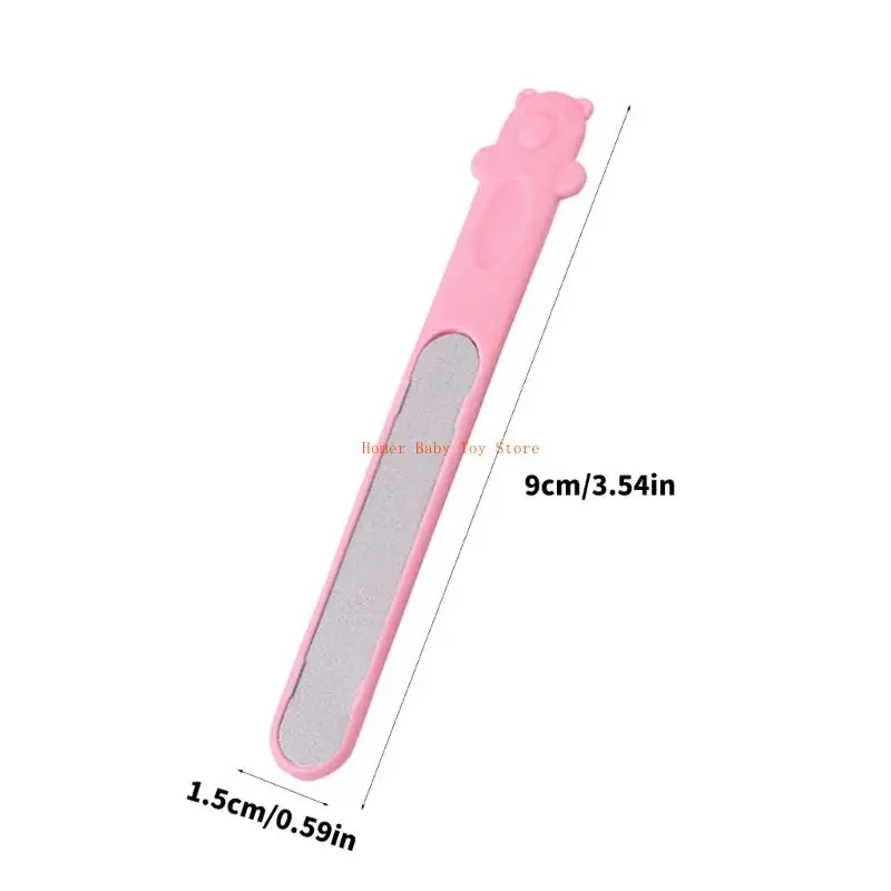 J0PF مبرد أظافر الرضع سهل الاستخدام بتصميم زاوية مستديرة، مبرد مانيكير كرتوني للعناية الآمنة أثناء اللعب