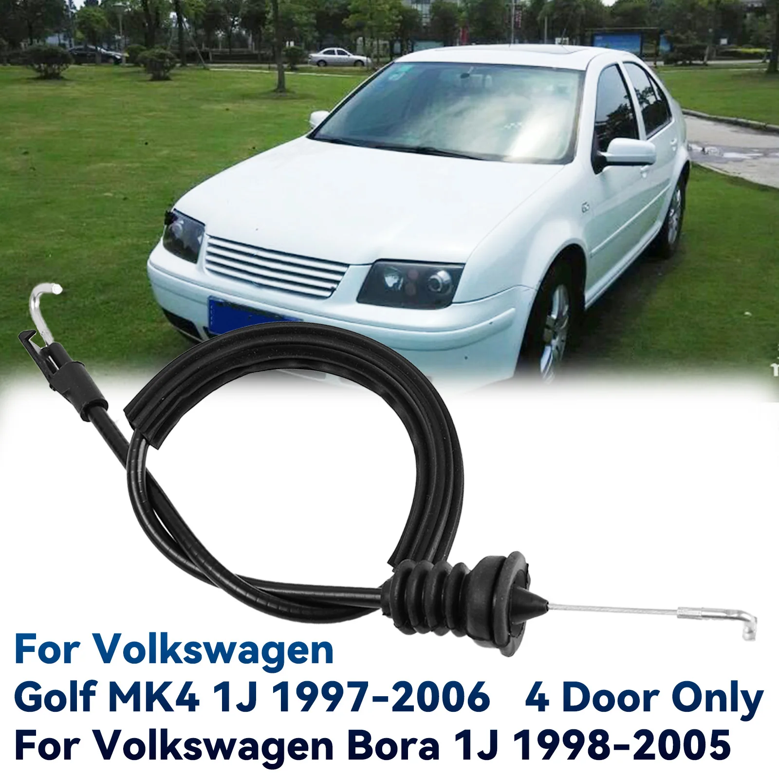 Car Front Door Lock Cable Bonnet Release Wire Left / Right For VW