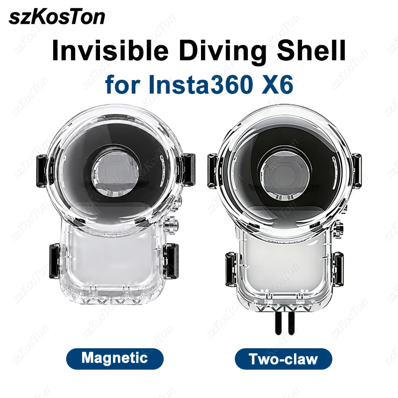 For Insta 360 X6 Invisible Dive Case Pro 60M(196.8ft) Waterproof Diving Housing For Insta360 X6 Accessories