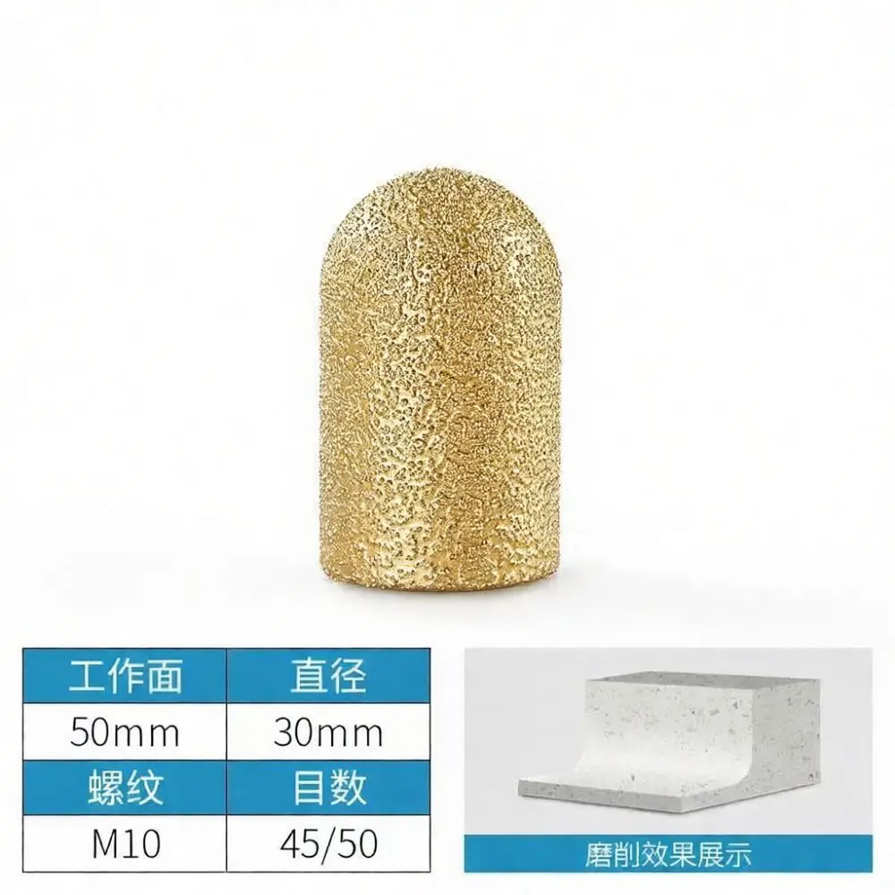 Stone Grinding Bit Quartz Countertop Backsplash Edge Profiling Wheel Diamond Brazed Polishing Head For Angle Grinder Tools