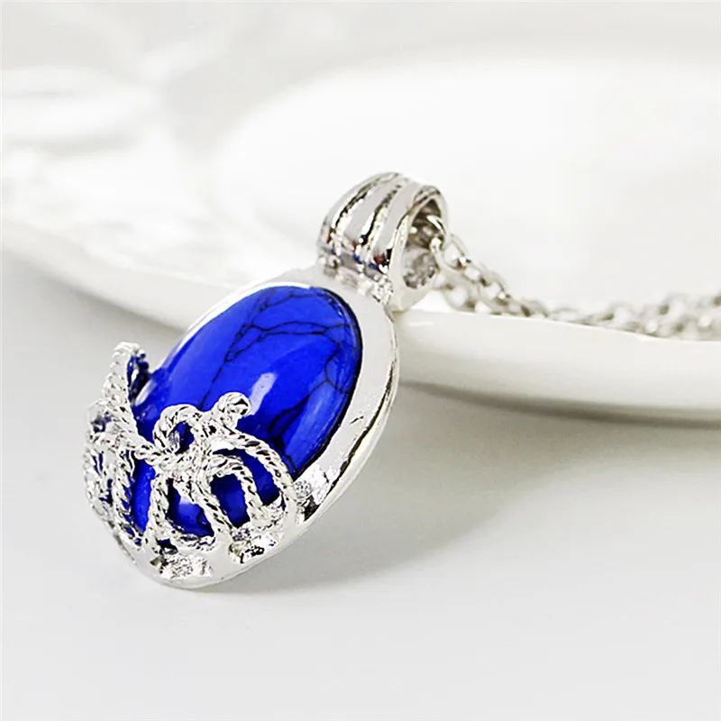【B】Film The Vampire Diaries Katherine Fashion Anti-sunlight Lapis Lazuli Pendant Necklace