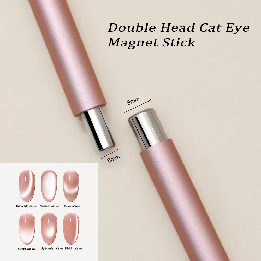 1Pcs Round Steel Magnetic Ball Double-Headed Thickened Cat-Eye Magnetic Stick Cylindrical French Magnet Pen Cat Eye Magnet Tool