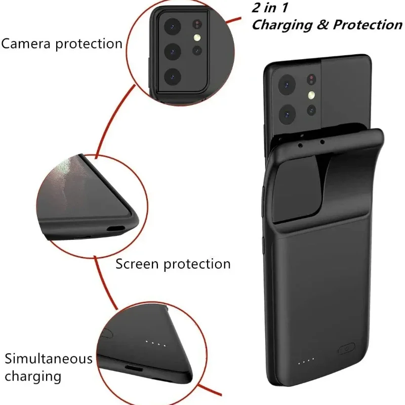 4700/4800mAh External Power Case for Samsung S22/S22+/S22Ultra Battery Charger Case Portable Power Bank