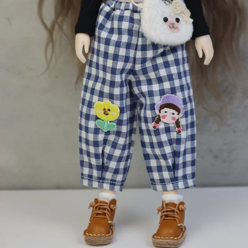 Blythe Doll Colete De Pele e Calças Xadrez, Roupas Azone, Ob24, Ob22