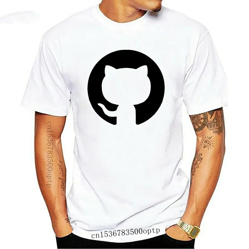 New Github men T-SHIRT for developer Programmer programming Hacker Geeks Github Logo Tops Tees Printed Men