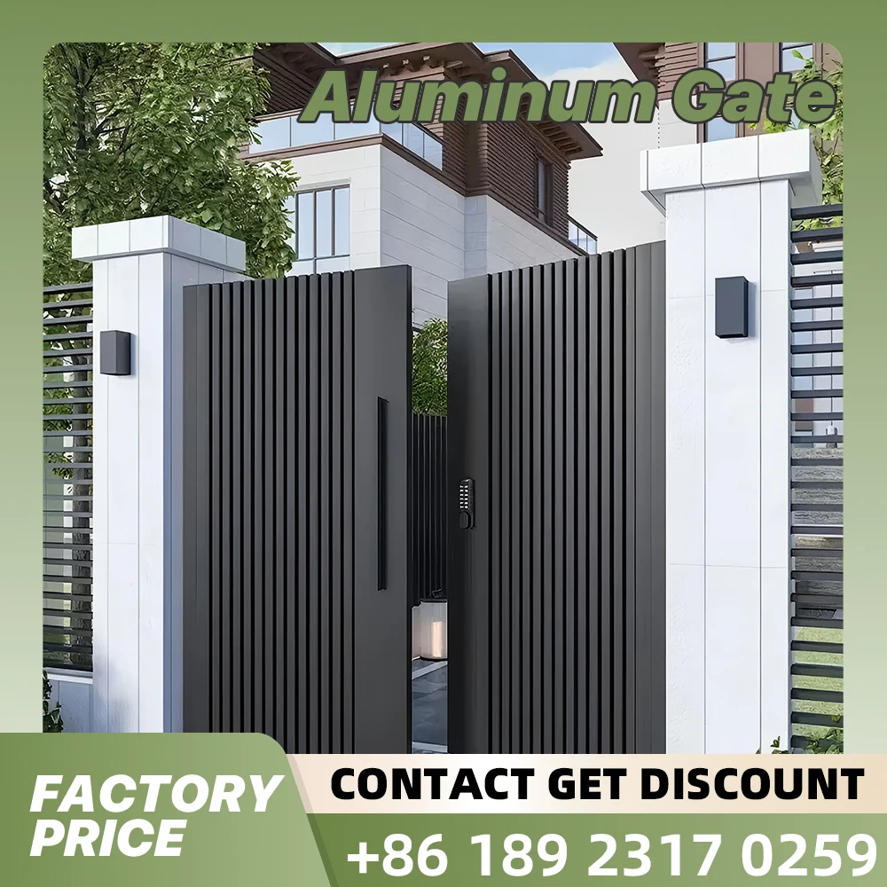 

Modern Design Modular Aluminum Metal Latest Design Courtyard Gate House Gate Design High Quality Villa Main Entrance Gates Elect