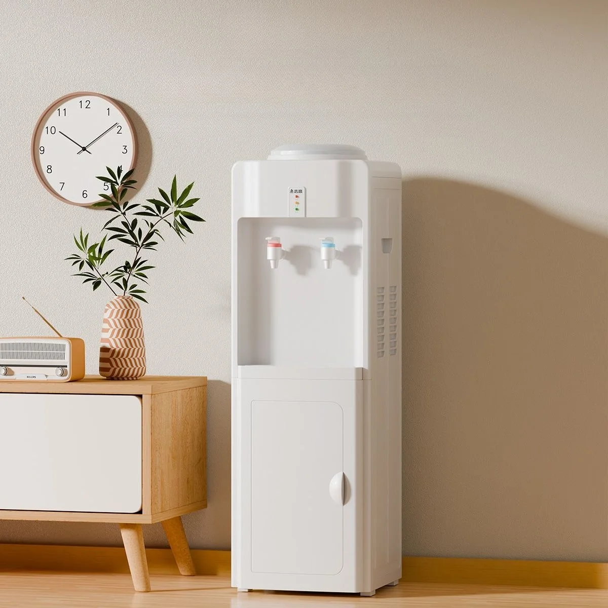 

Вертикальный двойной дверной диспенсер для воды, энергосберегающий горячий и холодный, тихий для домашней загрузки ведра