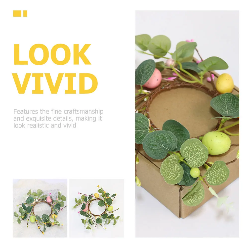 

2Pcs Easter Door Wreath Pendant Egg Garland Decorative Hanging Ornament Festival Home Decor Easter Wreath Decor