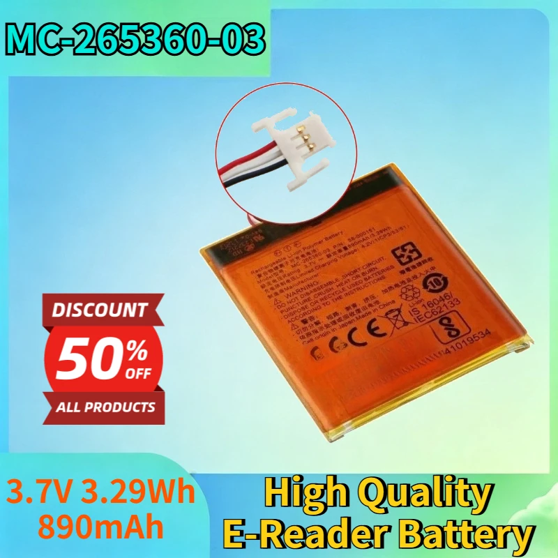 

New MC-265360-03 3.7V 3.29Wh 890mAh Battery for Amazon Kindle 7/8 265360-03 58-000083 58-000151 High Quality E-Reader Battery