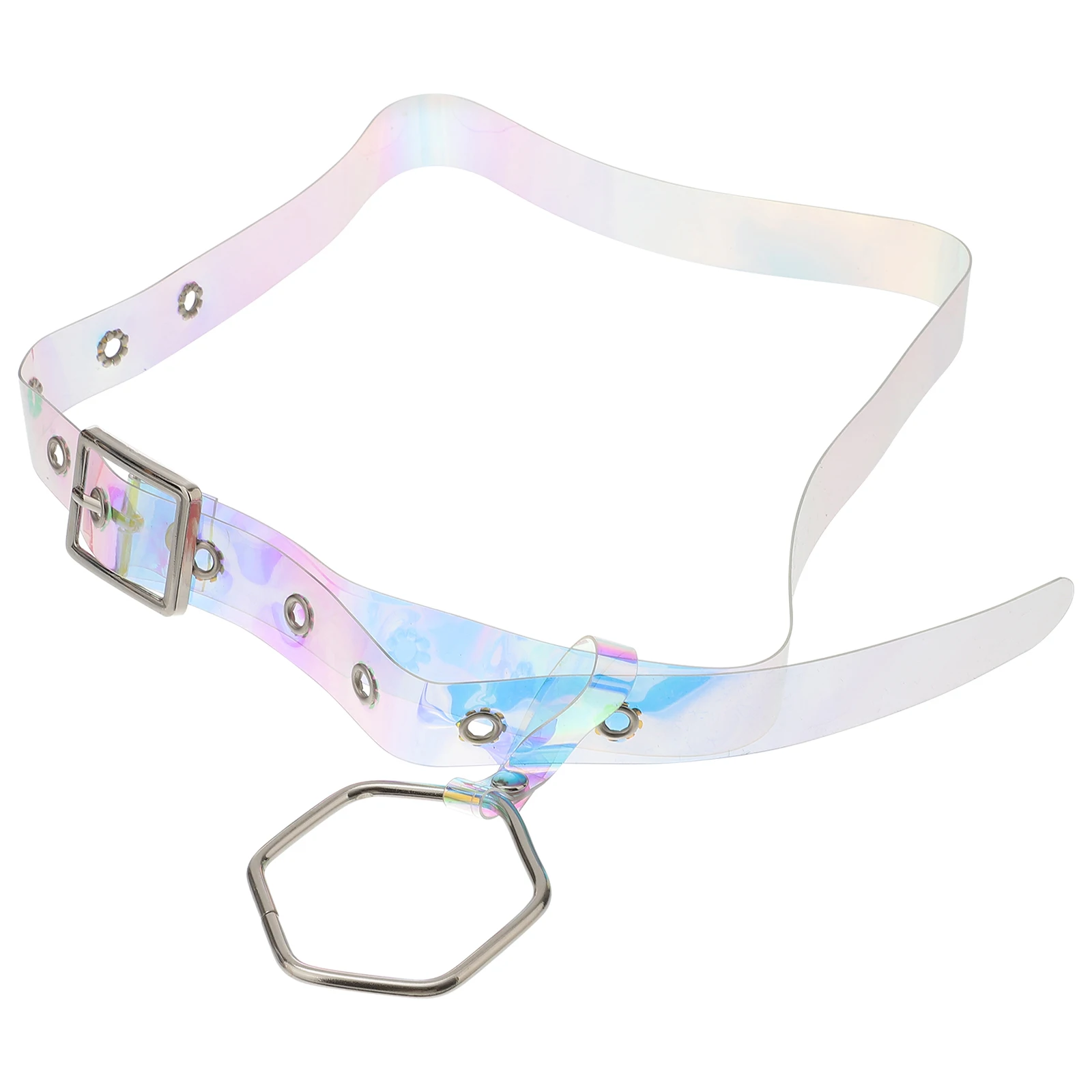 

Colorful Belt 100CM Women Waist Fashion Transparent Belts for Jeans Sparkly Square Buckle Durable Plastic Material Quick Release