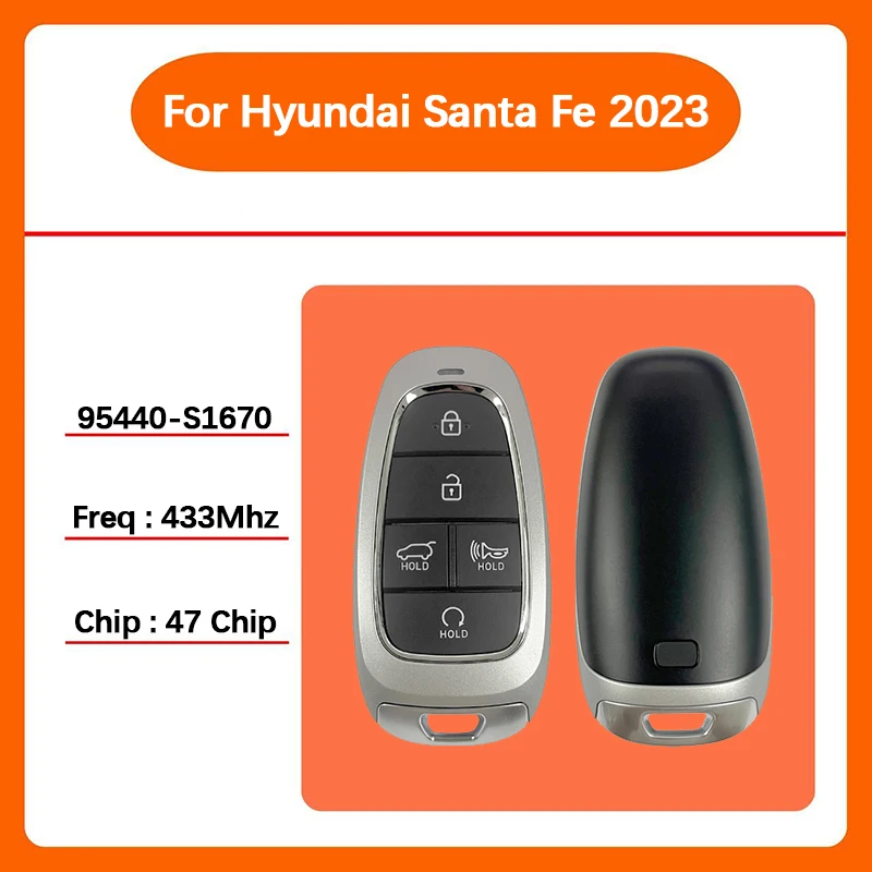 

CN020309 послепродажного обслуживания, 5 кнопок, умный дистанционный откидной ключ, 433 МГц, 47 чип FCC 95440-S1670 для Hyundai Santa Fe 2023