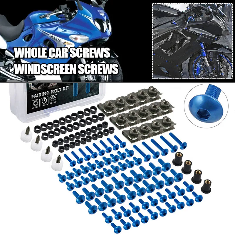 Komplettes Verkleidungsschrauben-Mutter-Schraubenset, Verkleidungsschrauben-Schrauben für Yamaha TDM 850 900/A TMAX 500/530 SX/DX SRV250 SRX 400 600 TDR250