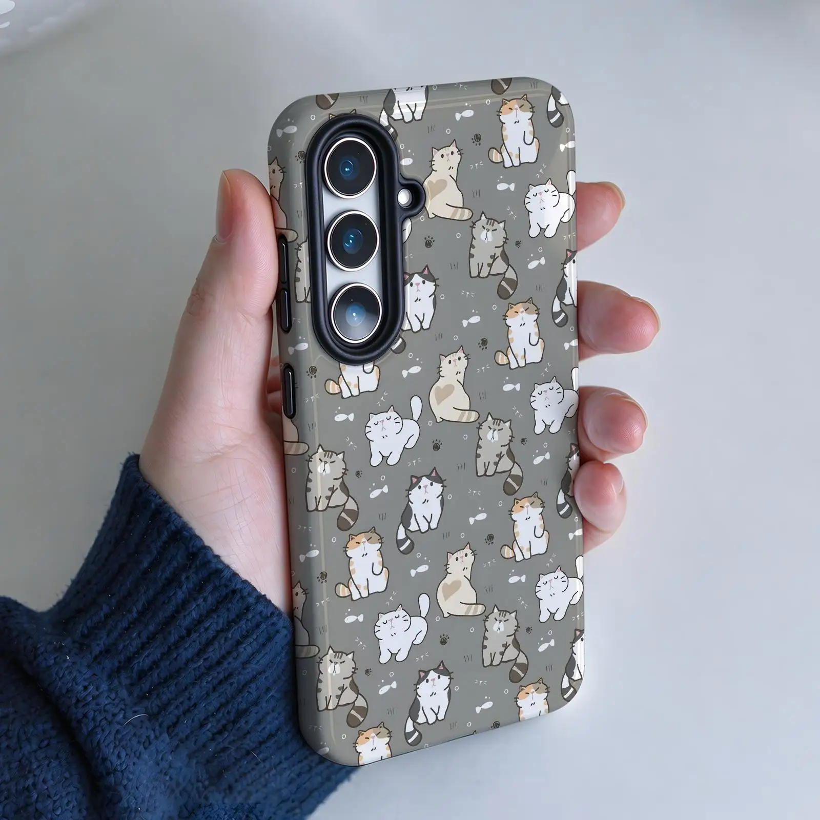 Cute cat2  Phone Case For Samsung Galaxy A57 A56 A37 A27 A17 A36 A26 A55 A35 Glossy Film Phone Case