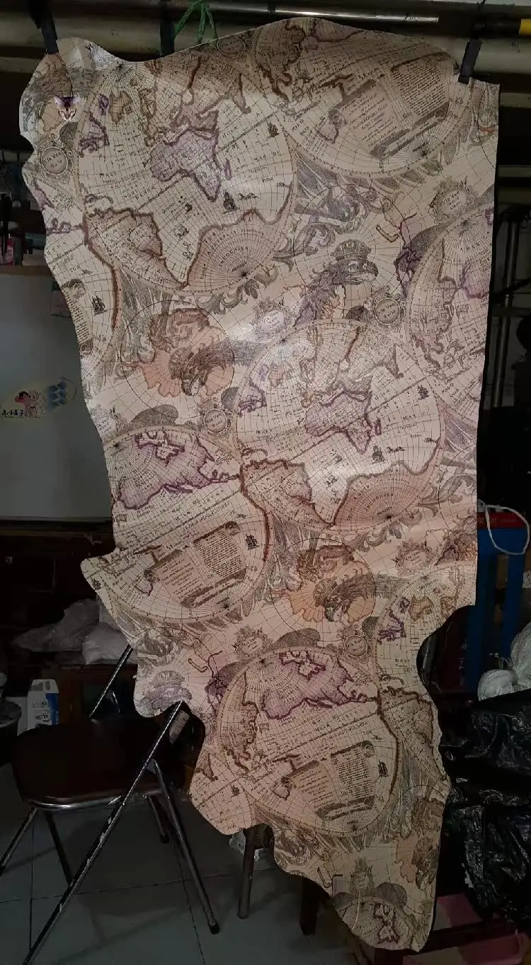 Map Printed, Vegetable-tanned Leather, Handmade Goods, Diy Bag Making, Top-grain Cowhide