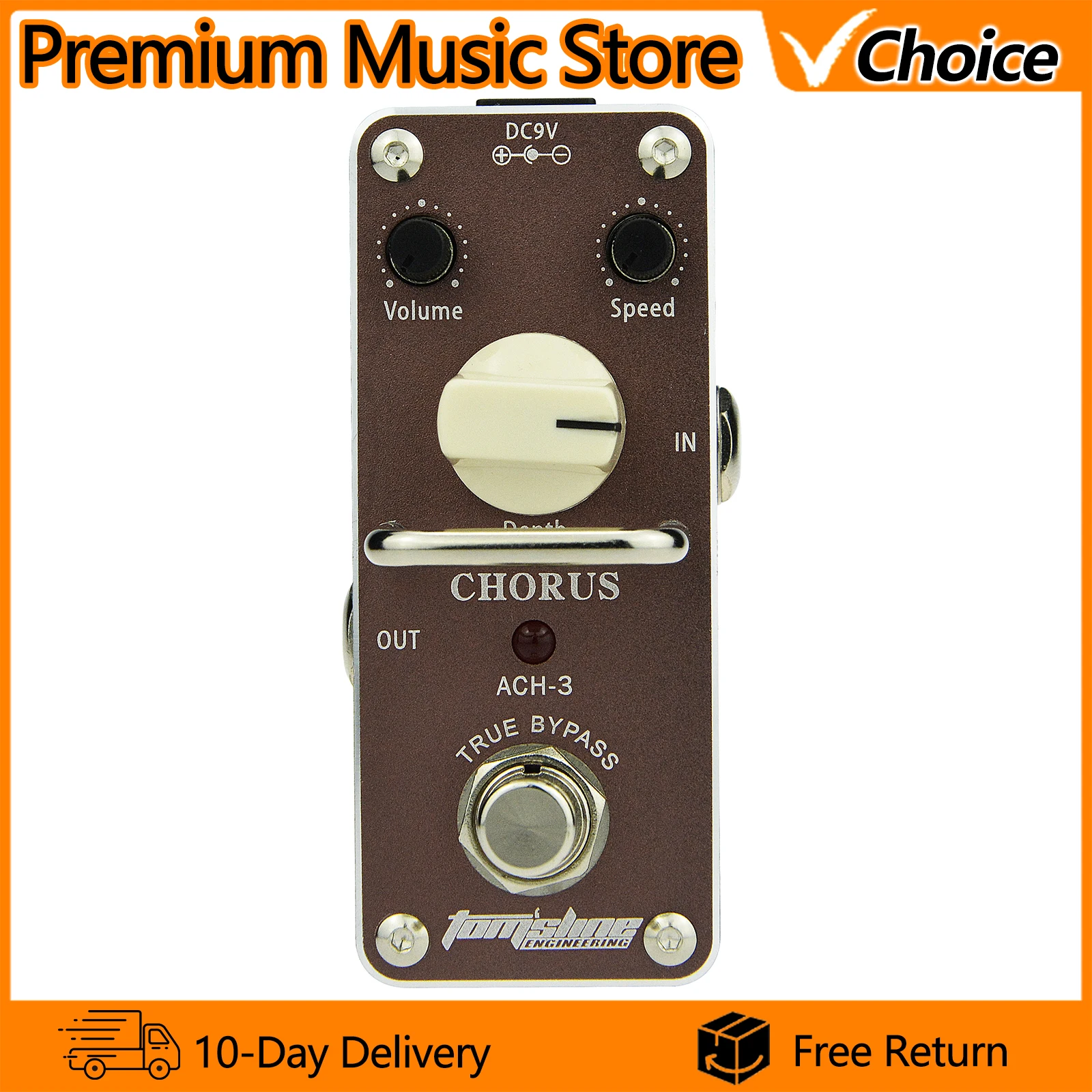 

Гитарная педаль Aroma ACH-3 Mini Chorus, педаль эффектов для электрогитары, True Bypass, корпус из алюминиевого сплава, запчасти и аксессуары для гитар