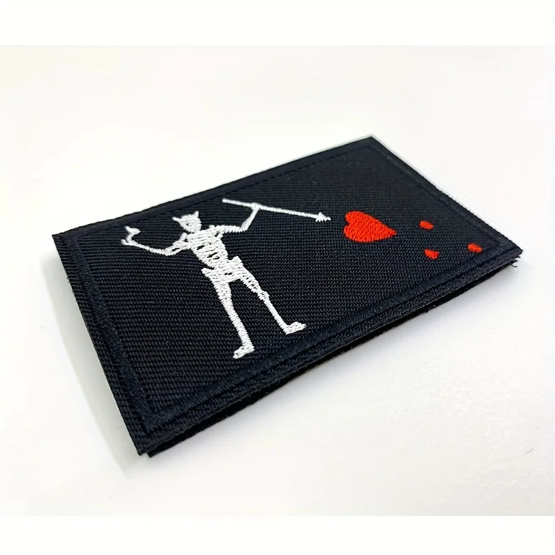 Jolly Roger Skull Blackbeard Pirate Flag Edward Military Hook Loop Tactics Morale Embroidered Velcros Patch for Sewing Molle Bag