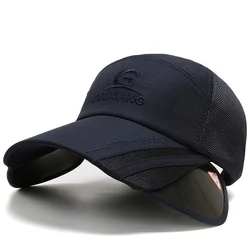 Casquette de baseball à longue visière pour hommes et femmes, séchage rapide, sports de plein air, maille respirante, snapback, pêche, chapeaux pare-soleil, été, H121