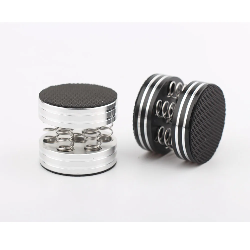 4 Pack Aluminum Alloy Shock Absorption Spike Spring Damping Pads for Audio CD HiFi Amplifier Speaker Turntable Player