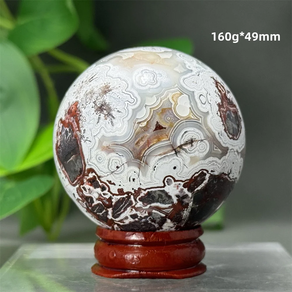 كرة عقيق موكسيكو طبيعية لمذبح العرافة ، كرة كوارتز معدنية للهالة ، هدية وقاعدة زينة منزلية ، التأمل في الطاقة الشافية