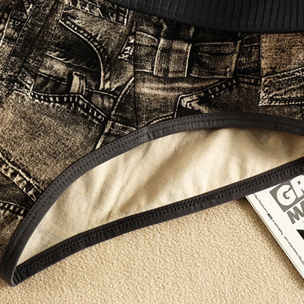 1pc Fashion Printed Men Underwear Lingerie Briefs Elastic Comfortable Middle Waist Breathable Thin Panties Male