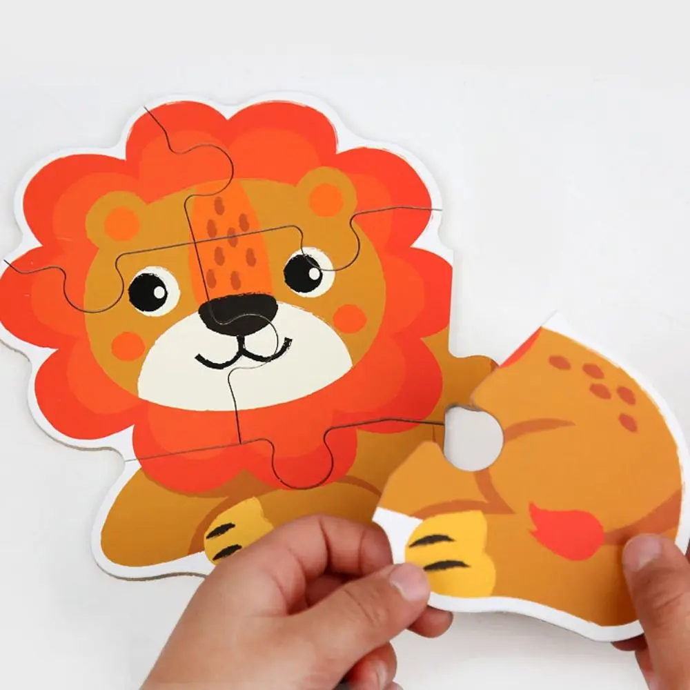Dinosaurus Kartun Hewan Jigsaw Mobil Pendidikan 3D Puzzle Kayu Montessori Warna-warni Bayi Mainan Kayu Mainan untuk Anak-anak