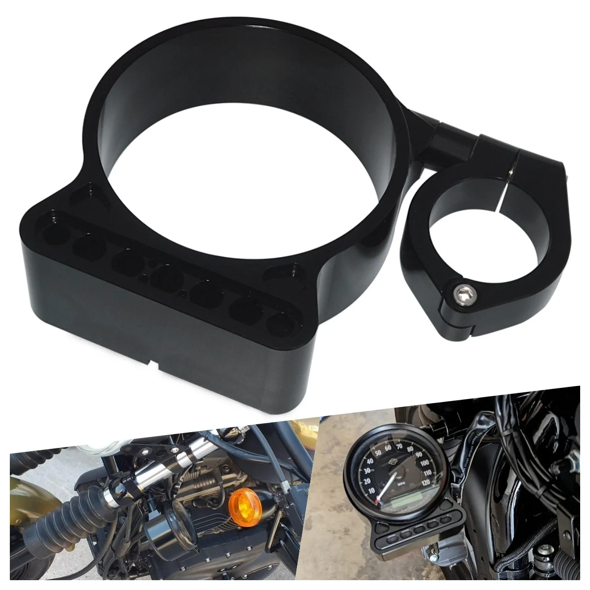

Speedometer Bracket Side Mount Speed Ring Relocator Clamp for Harley Sportster 883 1200 XL 1995-2014 Motorcycle 39MM Fork