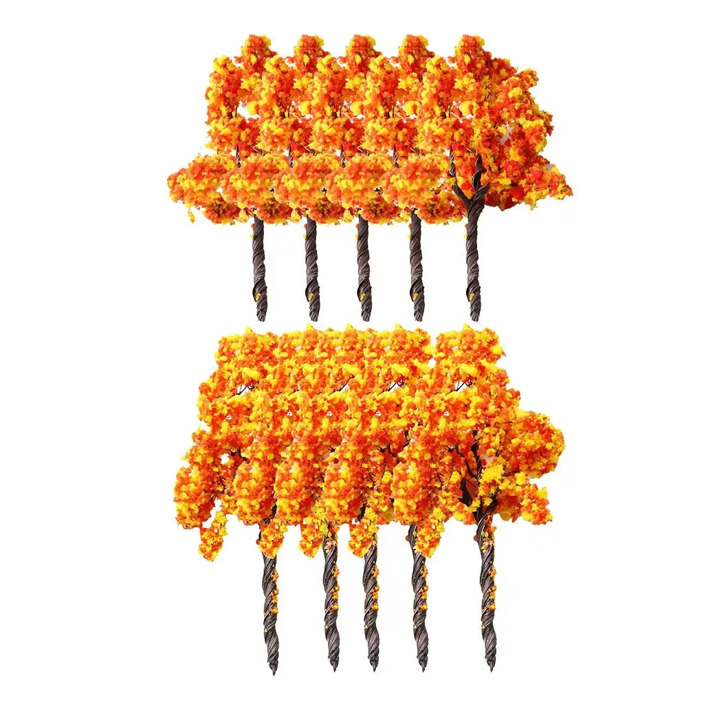 

5Pcs Scenery Landscape Train Model Trees with Flowers Layout Trees Model