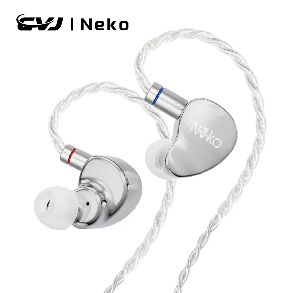 CVJ Neko-auriculares intrauditivos con carcasa de aleación de Metal, bobina dinámica de 3,5mm, extremo único, enchufe equilibrado de 4,4mm, auriculares con aislamiento de sonido de alta gama
