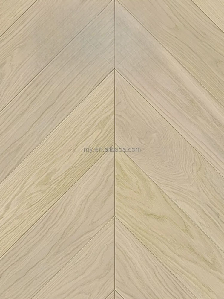 نسخة مخصصة من البلوط الأبيض 45 درجة مصباح مصقول غير لامع تصميم عظم السمك للأرضية الهندسية