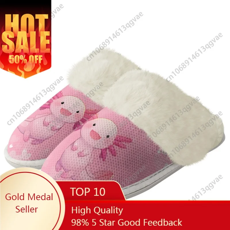 

Pink Cute Cartoon Salamander Series Slippers Mens Womens Home Cotton Plush Bedroom Keep Warm Custom Thermal Lightweight Slipper