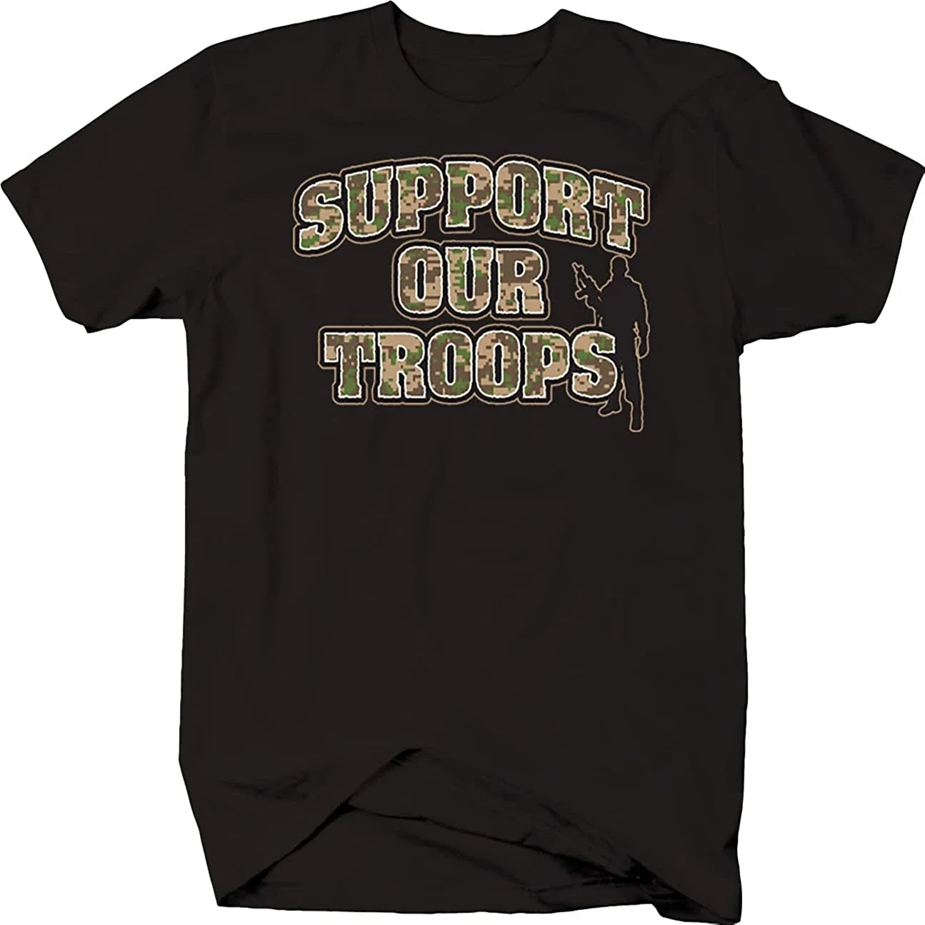 Support Our Troops Military Softstyle T Shirts Black Premium Cotton Short Sleeve O-Neck Mens Tshirt S-3XL