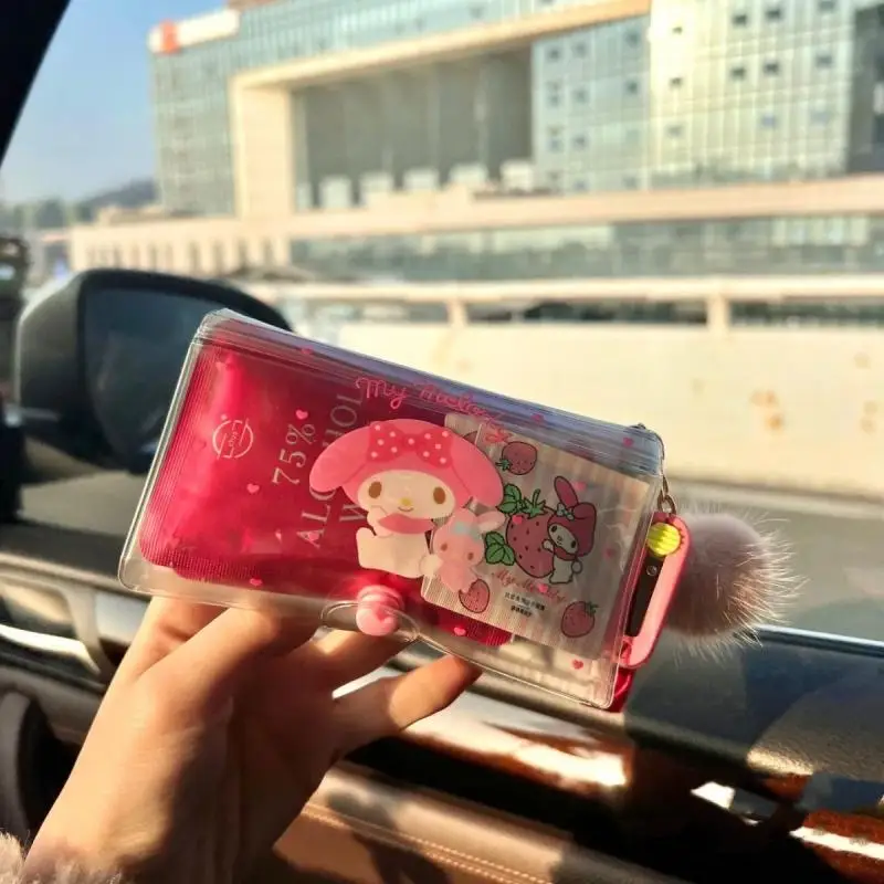 Japońskie Kawaii Sanrio Hello Kitty moja melodia kreatywne peryferyjne kreskówki Pvc przezroczysta torba do przechowywania prezenty dla przyjaciół