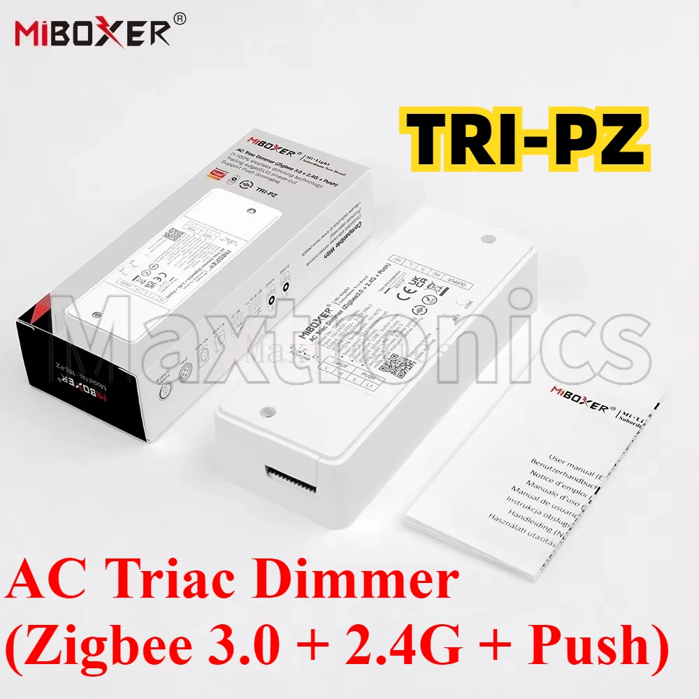 500W TRI-PZ AC Triac Dimmer (Zigbee 3.0 +2.4GHz + Push) Miboxer Brightness Adjustable Google Home Alexa Triac Dimmable LED Lamps