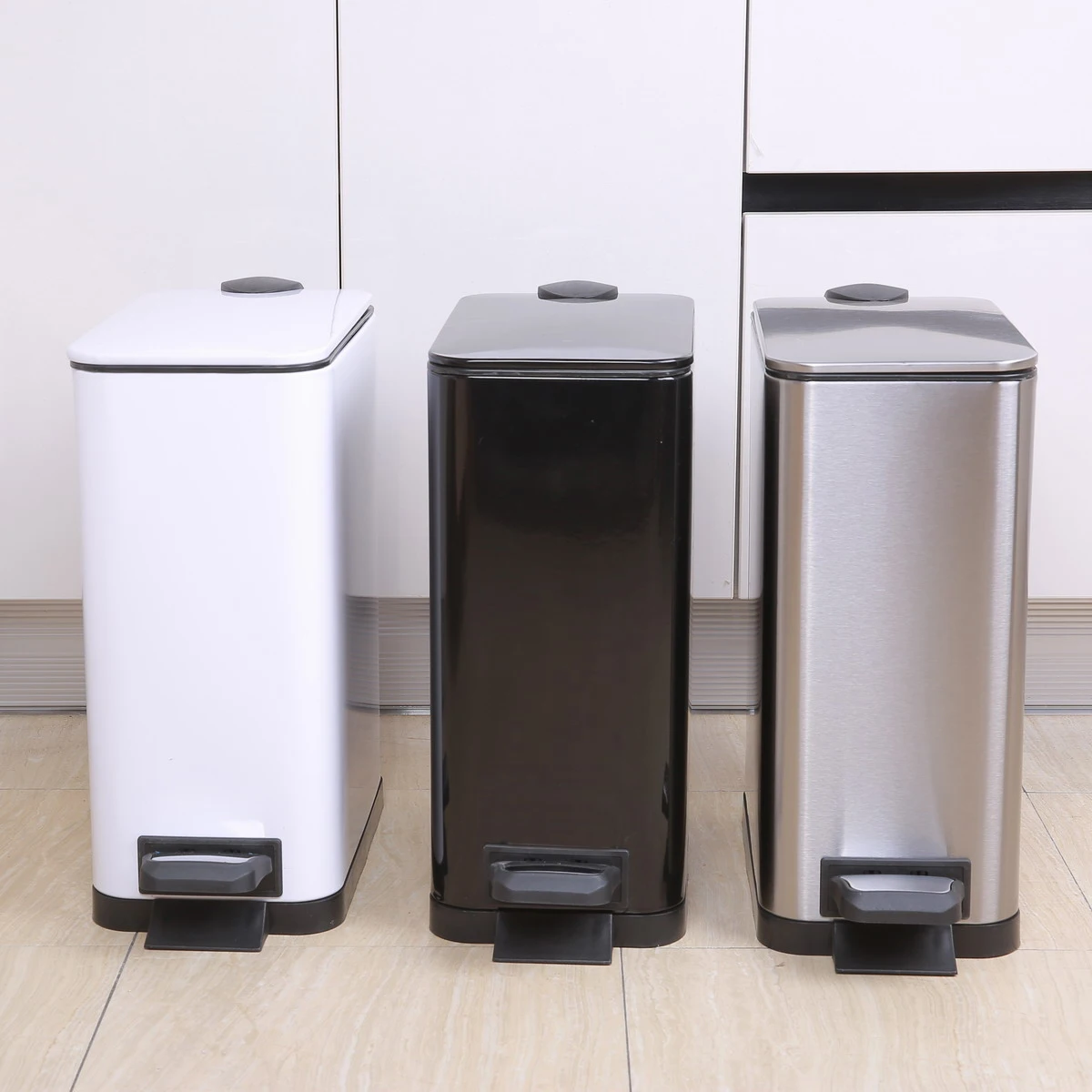 

Европейская педаль из нержавеющей стали с узким корпусом, простой дизайн, домашнее использование, ножной мусорный бак, корзина для мусора