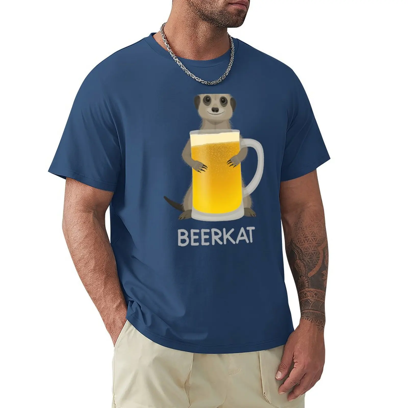 

Beerkat, a meerkat with a beer mug pun T-shirt boys whites boys animal print sublime men clothings