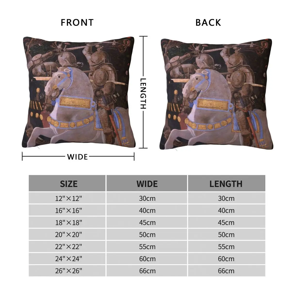 Battle Of San Romano Paolo Uccello Square Pillowcase Polyester Linen Velvet Creative Zip Decor Home Cushion Cover 45x45