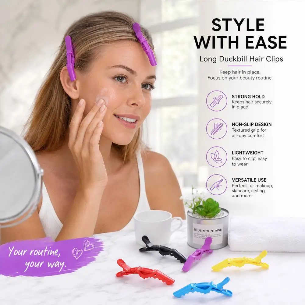 2PCS Alligator Hair Clips Hairdressing Clamps Claws Section Clip Barber Crocodile Hairpin Salon Styling Tools Hair Accessories