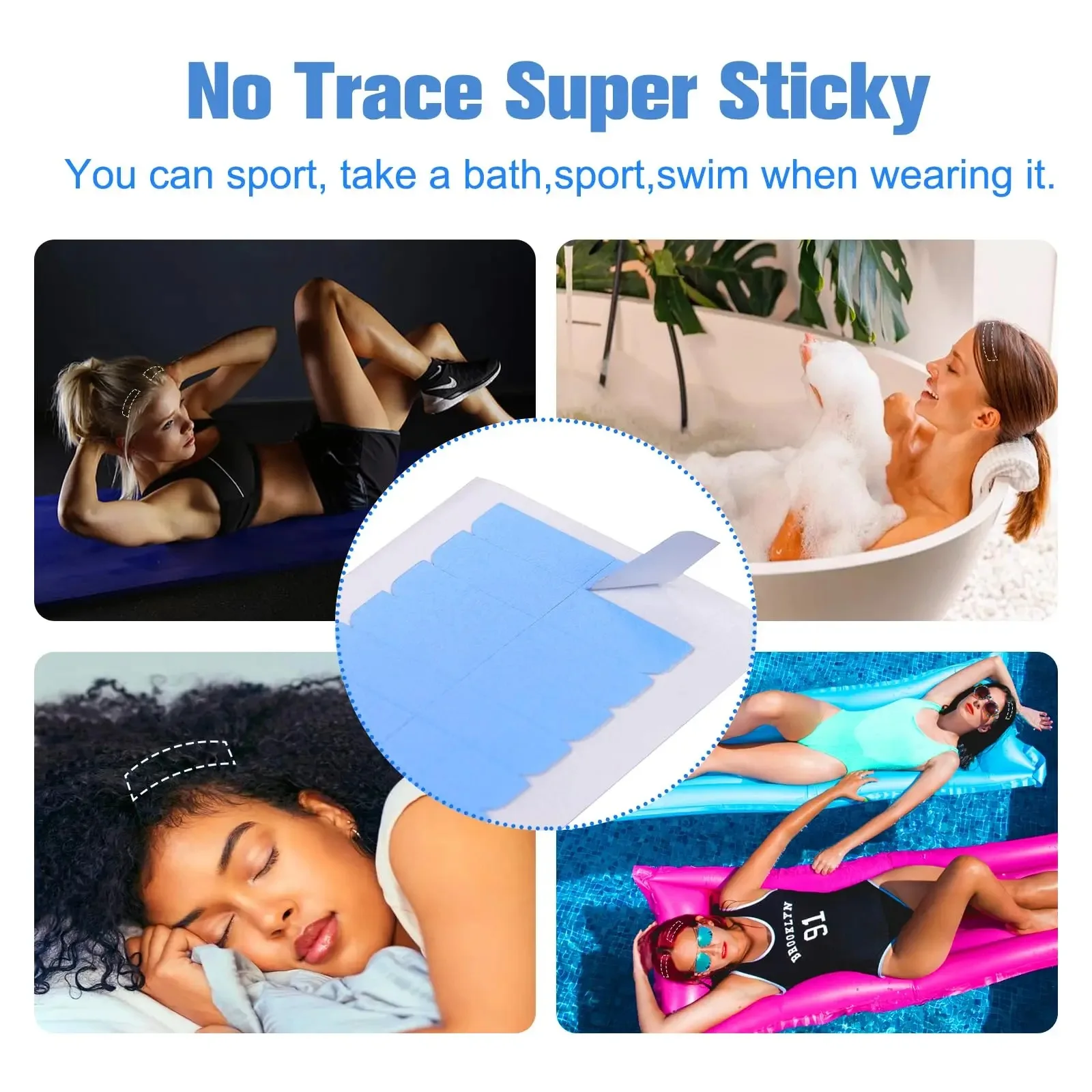 Double Sided Replacement Tape Hair System Tape for Hair Extensions or Wigs 5 Sheets 60tips Hair Extensions Adhesive Tape view 4