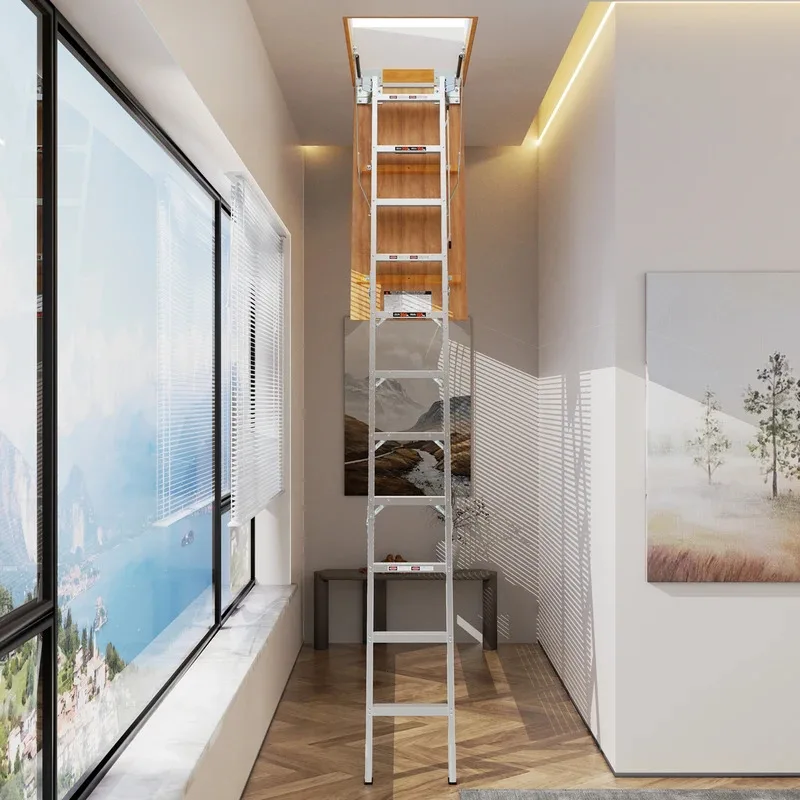 Modern Style Factory Direct Sale Price Handrails Folding Stairs Attic Ladder